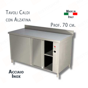 Tavoli Caldi Con Alzatina, Prof. 70 cm.